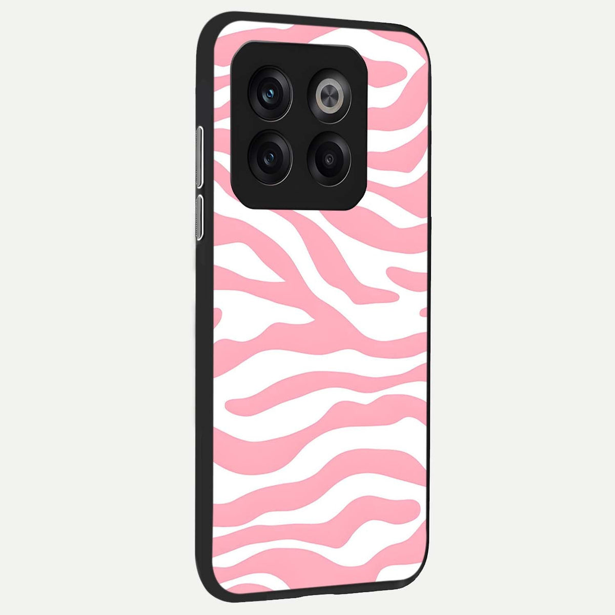  Blush Zebra Flow back cover For OnePlus 10T slim fit glass case with vibrant aesthetic design