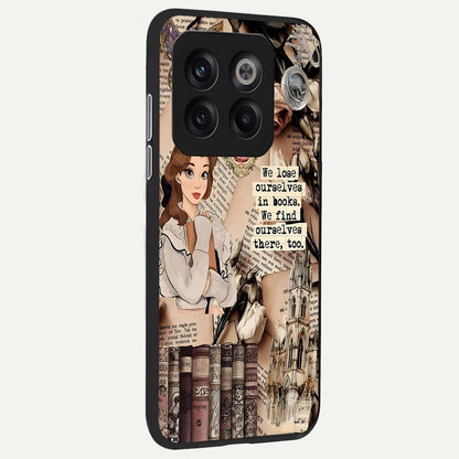  Bookish Dream World back cover For OnePlus 10T slim fit glass case with vibrant aesthetic design