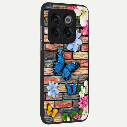  Brick Bloom Flight back cover For OnePlus 10T slim fit glass case with vibrant aesthetic design