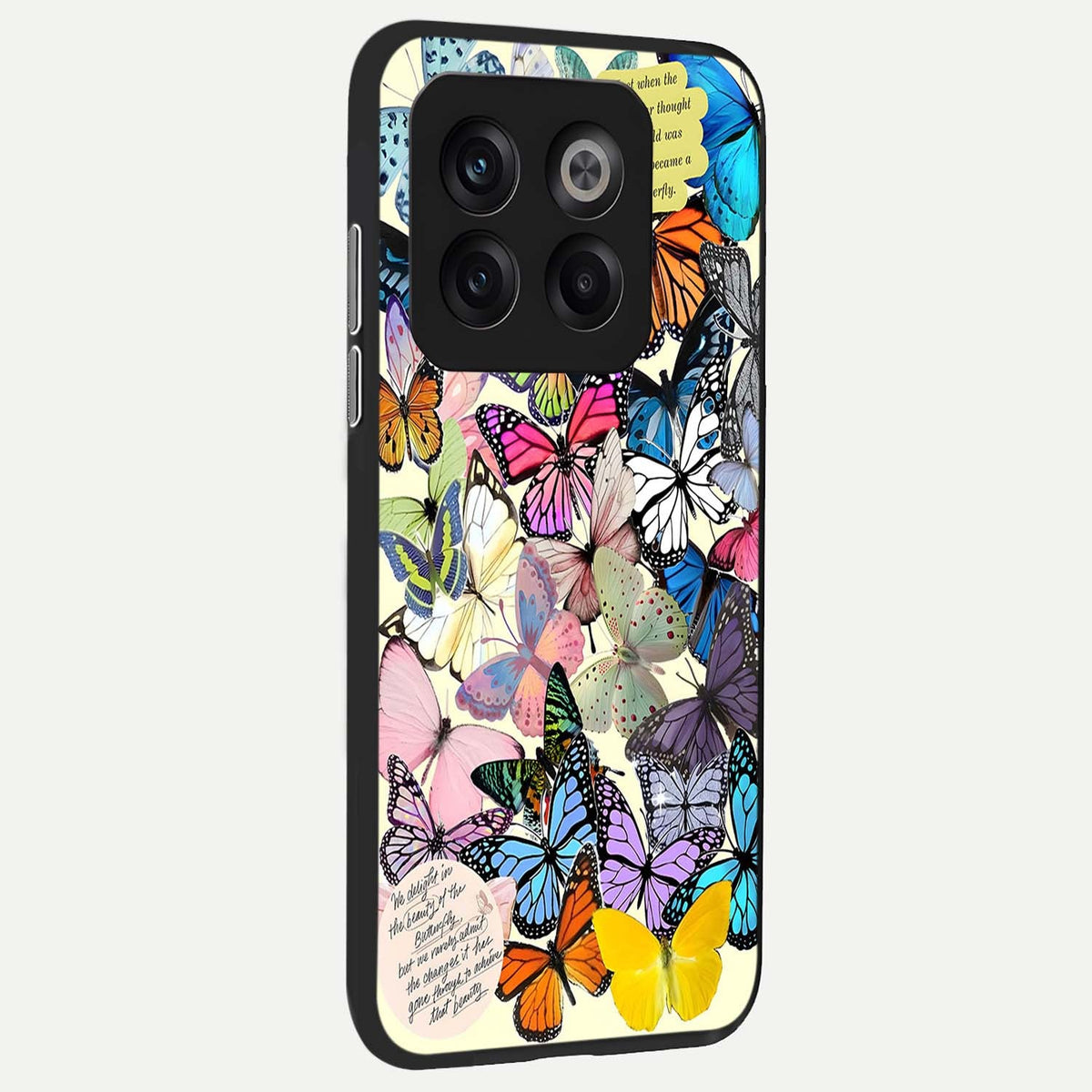  Butterflies Petal Dream back cover For OnePlus 10T slim fit glass case with vibrant aesthetic design