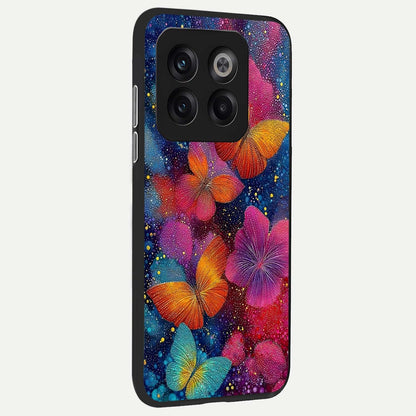  Butterfly Dream Mist back cover For OnePlus 10T slim fit glass case with vibrant aesthetic design