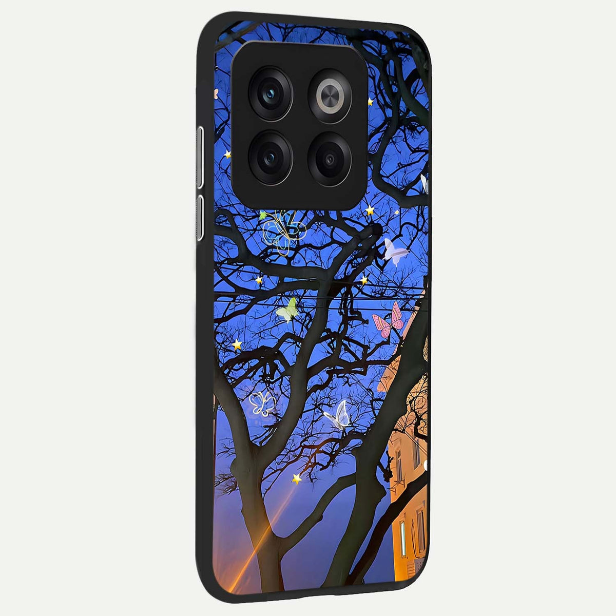  Butterfly Night Magic back cover For OnePlus 10T slim fit glass case with vibrant aesthetic design