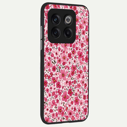  Cherry Blossom Charm back cover For OnePlus 10T slim fit glass case with vibrant aesthetic design