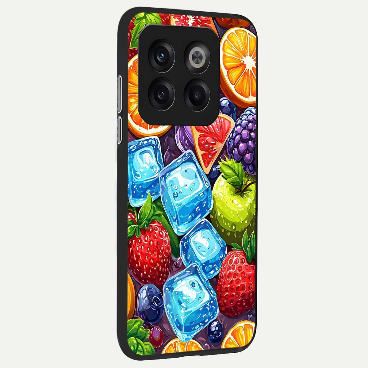  Colorful Fruits with Ice back cover For OnePlus 10T slim fit glass case with vibrant aesthetic design