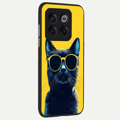  Cool Cat Vibes back cover For OnePlus 10T slim fit glass case with vibrant aesthetic design