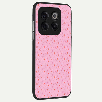 Cosmic Pink Sparkle back cover For OnePlus 10T slim fit glass case with vibrant aesthetic design