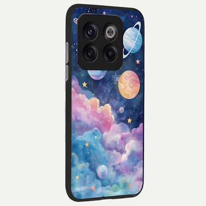  Cosmic Planet Dreams back cover For OnePlus 10T slim fit glass case with vibrant aesthetic design