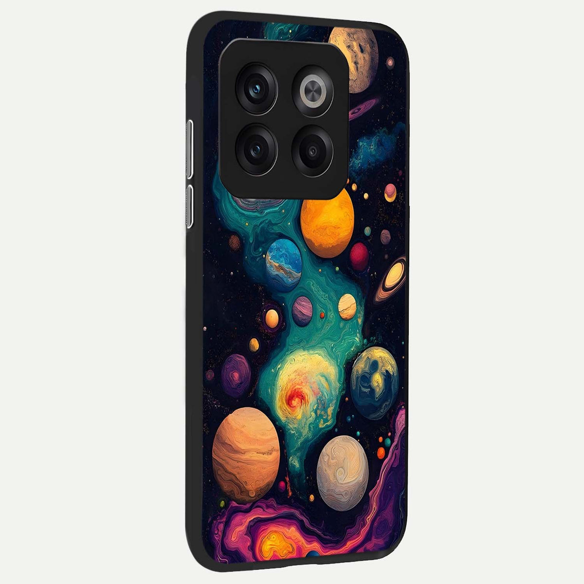  Cosmic Planet Journey back cover For OnePlus 10T slim fit glass case with vibrant aesthetic design