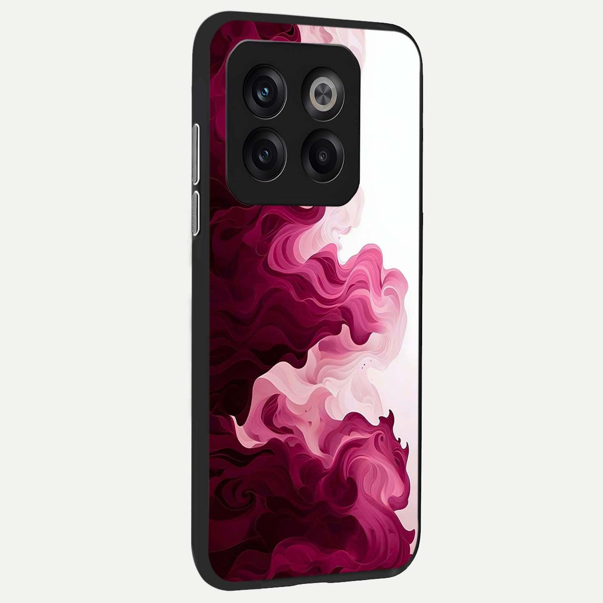  Crimson Wave Flow back cover For OnePlus 10T slim fit glass case with vibrant aesthetic design