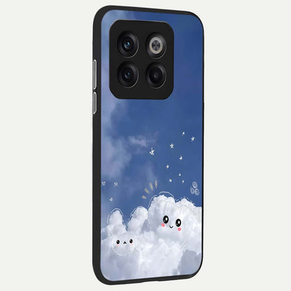  Cute Blossom Cloud back cover For OnePlus 10T slim fit glass case with vibrant aesthetic design