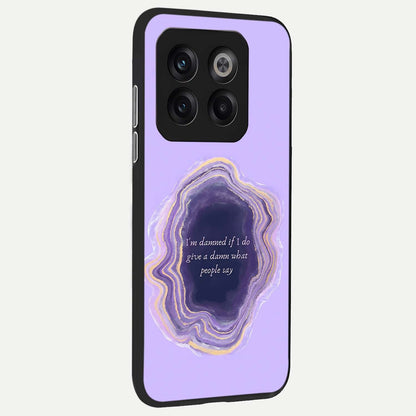  Damned People Quote back cover For OnePlus 10T slim fit glass case with vibrant aesthetic design