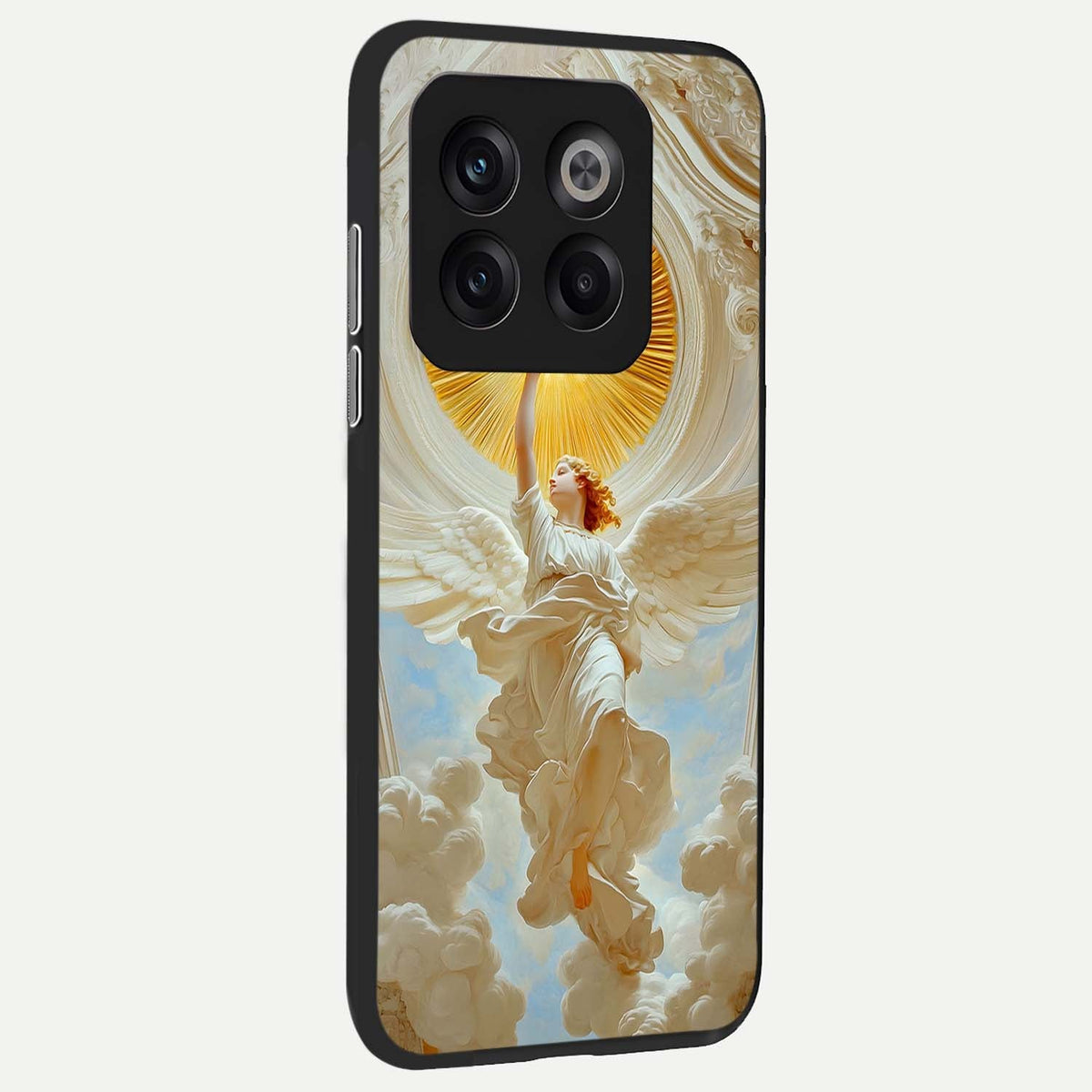  Divine Light Angel back cover For OnePlus 10T slim fit glass case with vibrant aesthetic design
