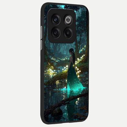  Enchanted Forest Glow back cover For OnePlus 10T slim fit glass case with vibrant aesthetic design