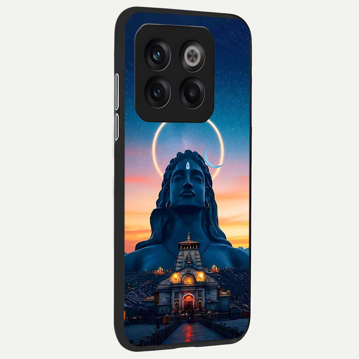  Eternal Shiva Aura back cover For OnePlus 10T slim fit glass case with vibrant aesthetic design
