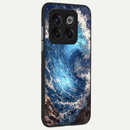  Giant Ocean Wave back cover For OnePlus 10T slim fit glass case with vibrant aesthetic design