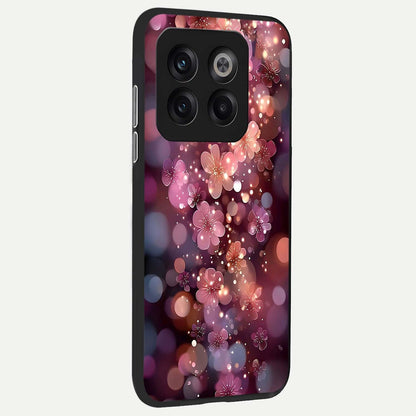  Glowing Petal Bliss back cover For OnePlus 10T slim fit glass case with vibrant aesthetic design