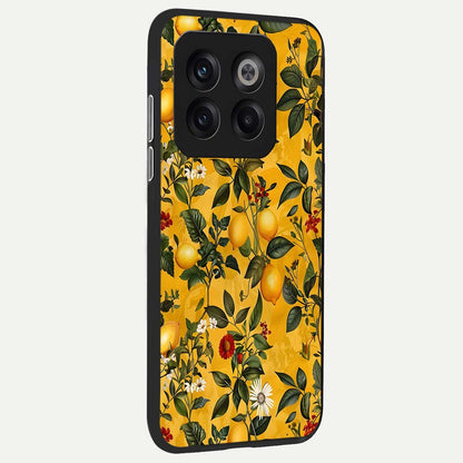  Golden Lemon Field back cover For OnePlus 10T slim fit glass case with vibrant aesthetic design