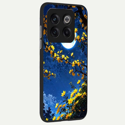  Golden Night Glow back cover For OnePlus 10T slim fit glass case with vibrant aesthetic design