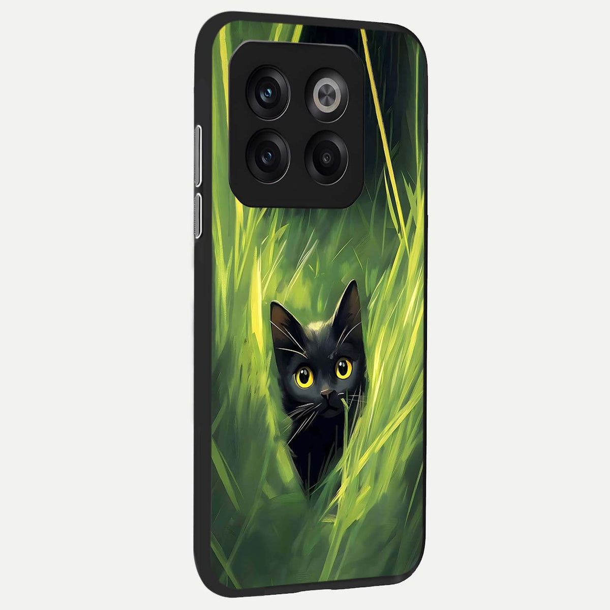  Hidden Cat Whisper back cover For OnePlus 10T slim fit glass case with vibrant aesthetic design