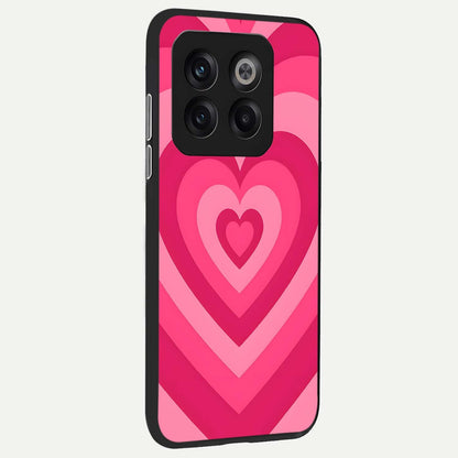  Layered Love Hearts back cover For OnePlus 10T slim fit glass case with vibrant aesthetic design