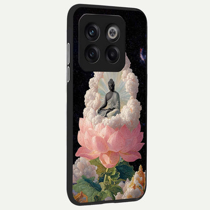  Lotus Divine Peace back cover For OnePlus 10T slim fit glass case with vibrant aesthetic design