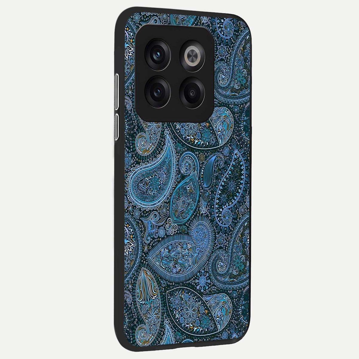  Midnight Paisley Glow back cover For OnePlus 10T slim fit glass case with vibrant aesthetic design