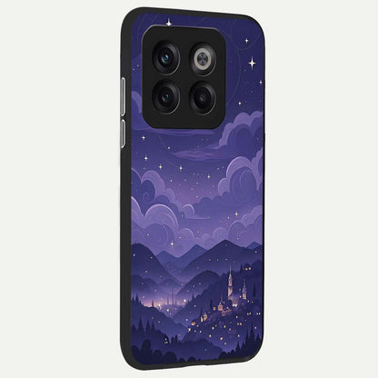  Minimal Night View back cover For OnePlus 10T slim fit glass case with vibrant aesthetic design