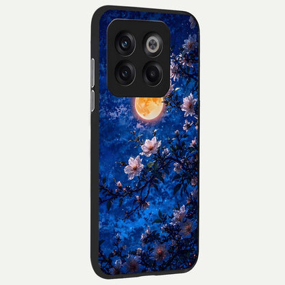  Moonlit Blossoms Night back cover For OnePlus 10T slim fit glass case with vibrant aesthetic design