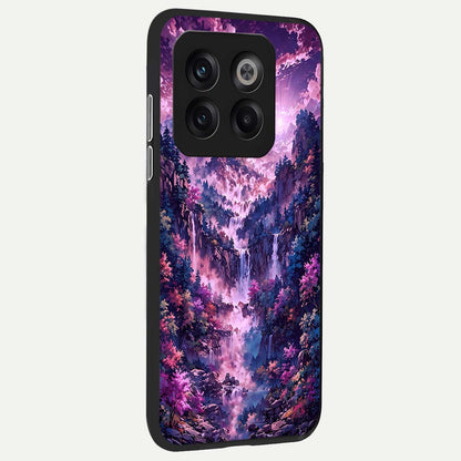  Mystic Cascade Peaks back cover For OnePlus 10T slim fit glass case with vibrant aesthetic design