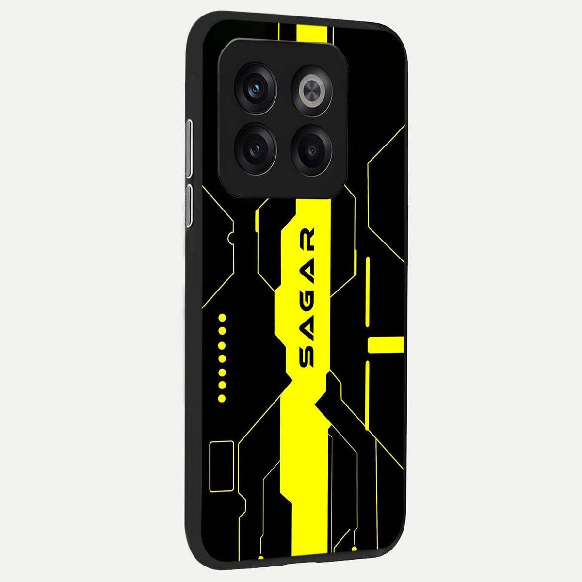  Neon CYBERPUNK Custom Name back cover For OnePlus 10T slim fit glass case with vibrant aesthetic design