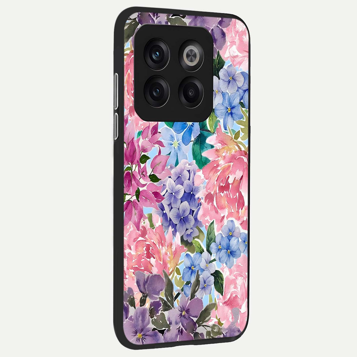  Pastel Floral Mix back cover For OnePlus 10T slim fit glass case with vibrant aesthetic design