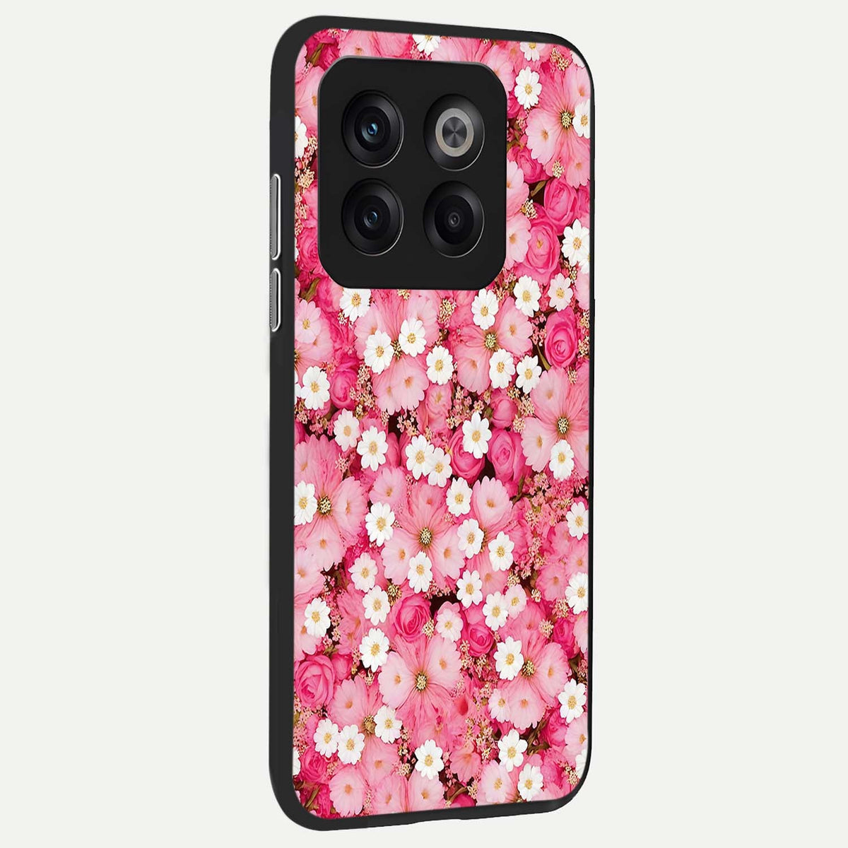  Pink Daisy Bliss back cover For OnePlus 10T slim fit glass case with vibrant aesthetic design