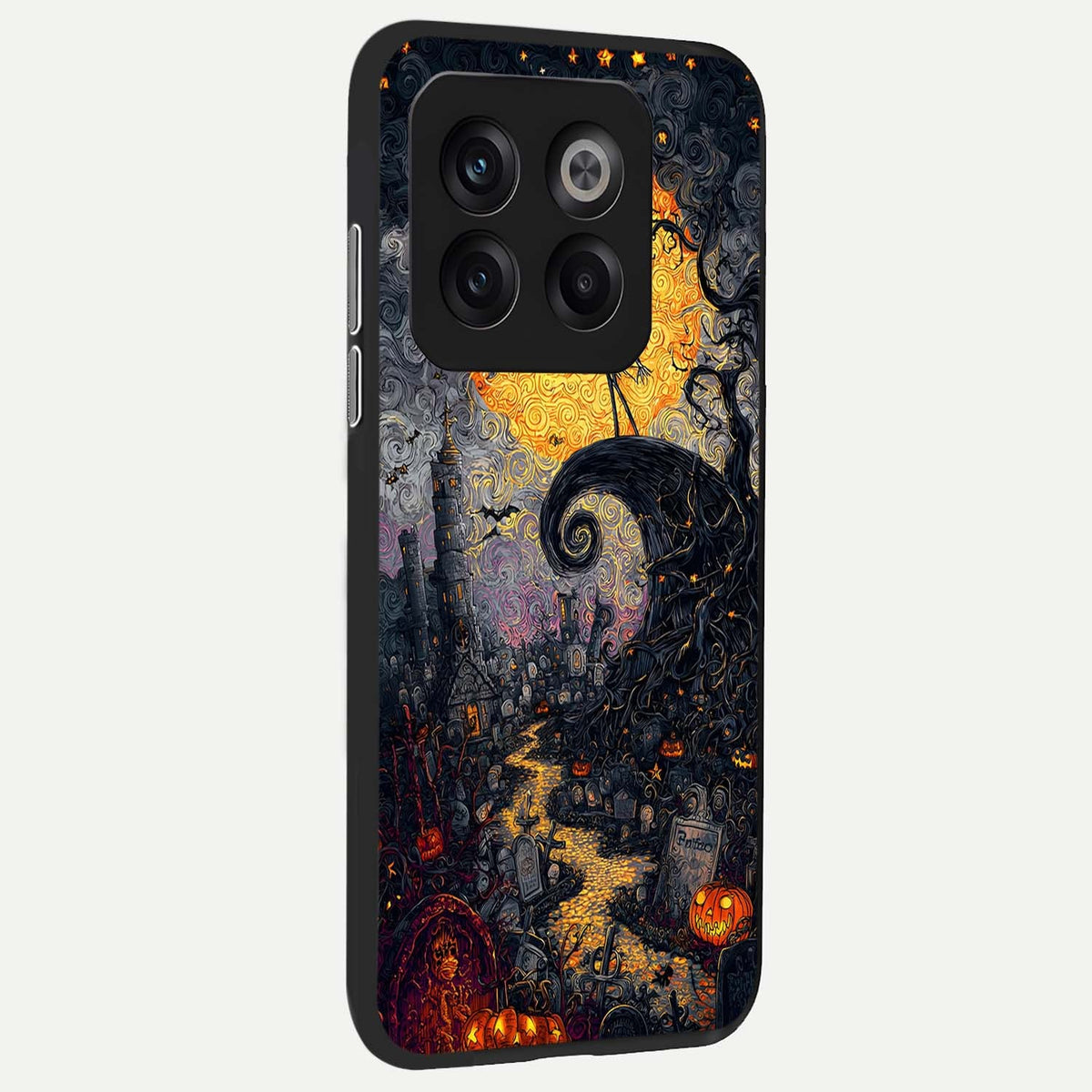  Pumpkin Moon Night back cover For OnePlus 10T slim fit glass case with vibrant aesthetic design