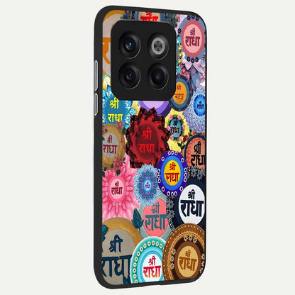  Radha Divine Bloom back cover For OnePlus 10T slim fit glass case with vibrant aesthetic design