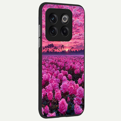  Rose Sunset Valley back cover For OnePlus 10T slim fit glass case with vibrant aesthetic design