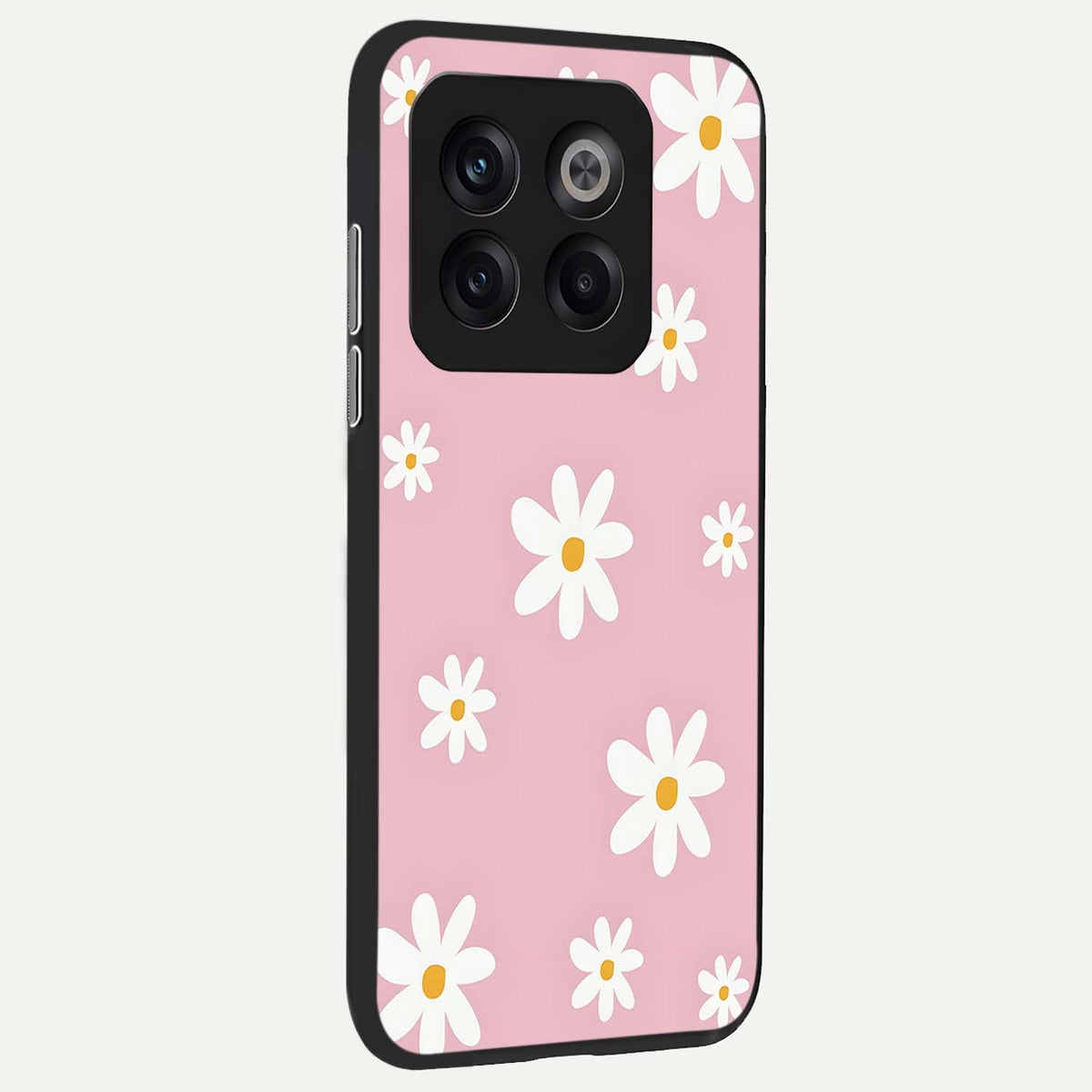  Soft Daisy Bliss back cover For OnePlus 10T slim fit glass case with vibrant aesthetic design