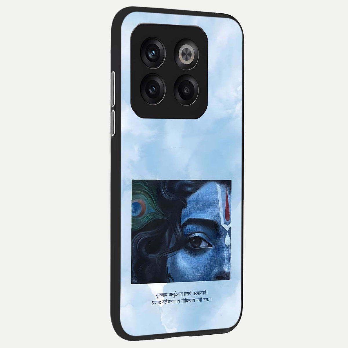  Spiritual Krishna back cover For OnePlus 10T slim fit glass case with vibrant aesthetic design