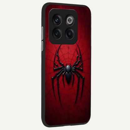  Superhero Web Emblem back cover For OnePlus 10T slim fit glass case with vibrant aesthetic design