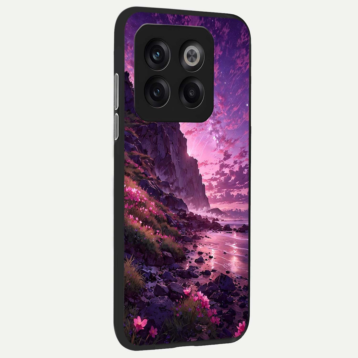  Twilight Blossom Coast back cover For OnePlus 10T slim fit glass case with vibrant aesthetic design