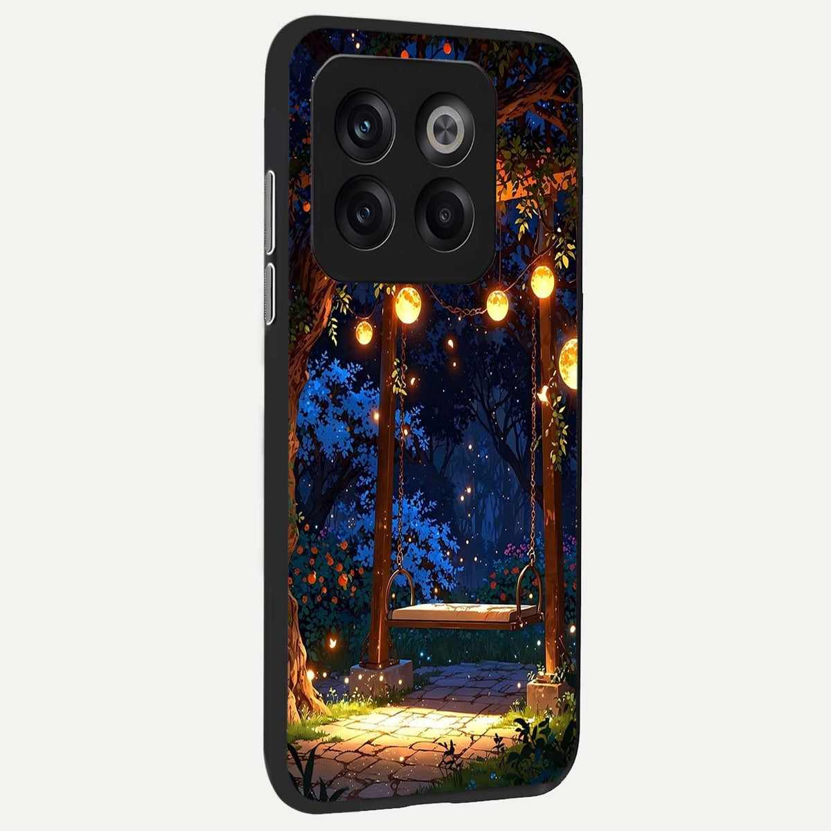  Twilight Garden Swing back cover For OnePlus 10T slim fit glass case with vibrant aesthetic design