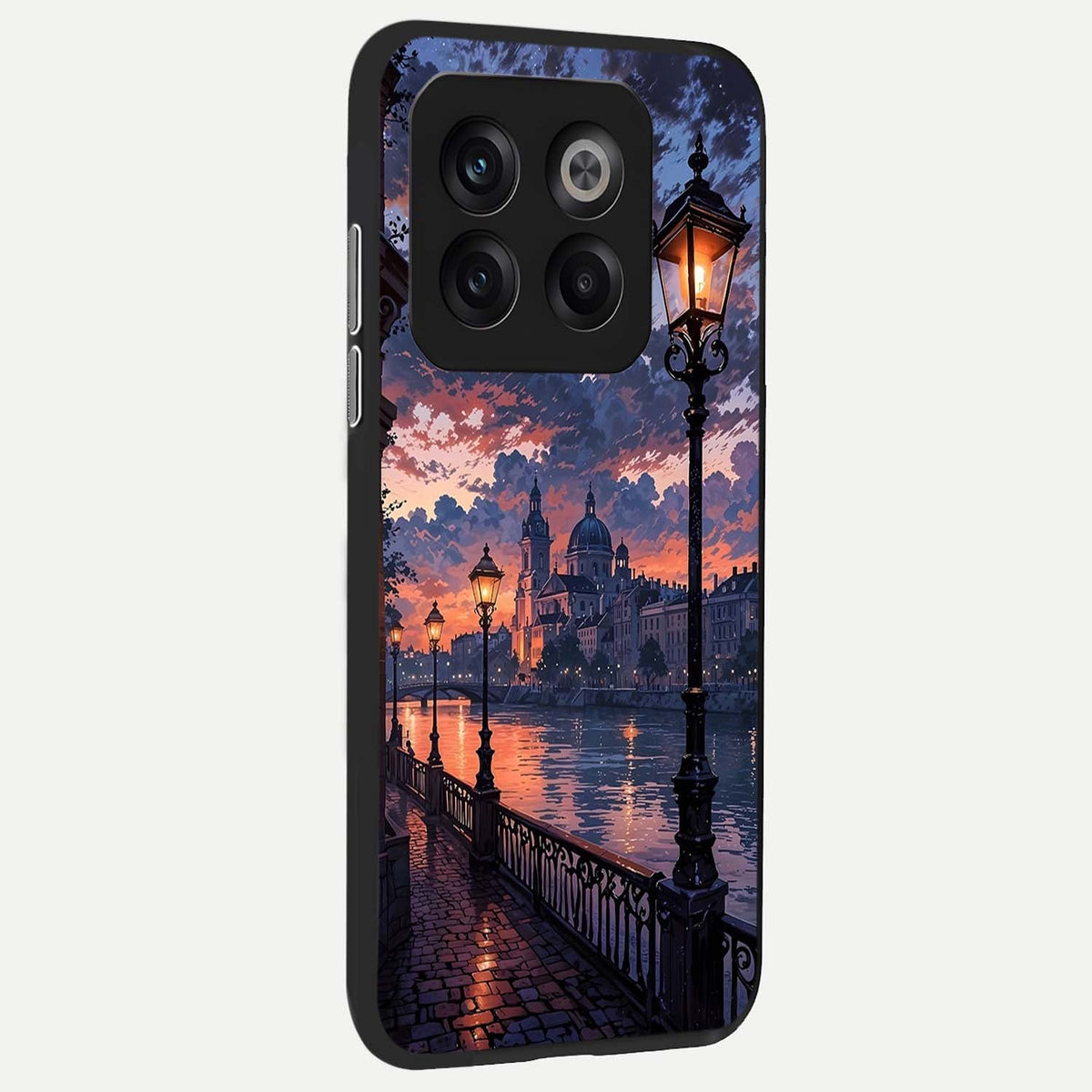  Twilight River Lights back cover For OnePlus 10T slim fit glass case with vibrant aesthetic design