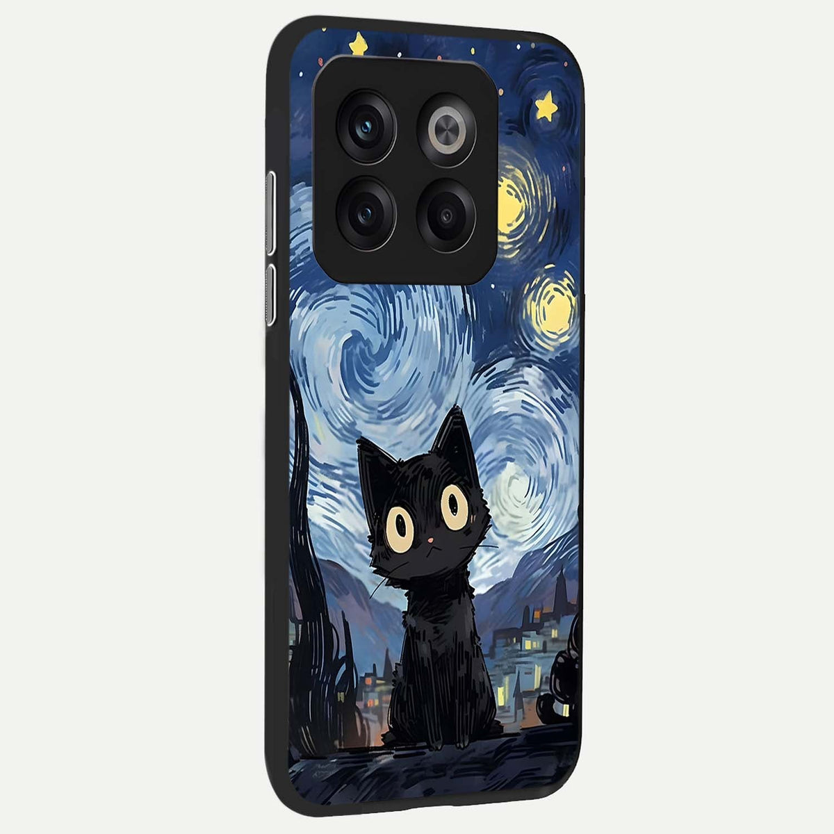  Van Gogh Cat back cover For OnePlus 10T slim fit glass case with vibrant aesthetic design
