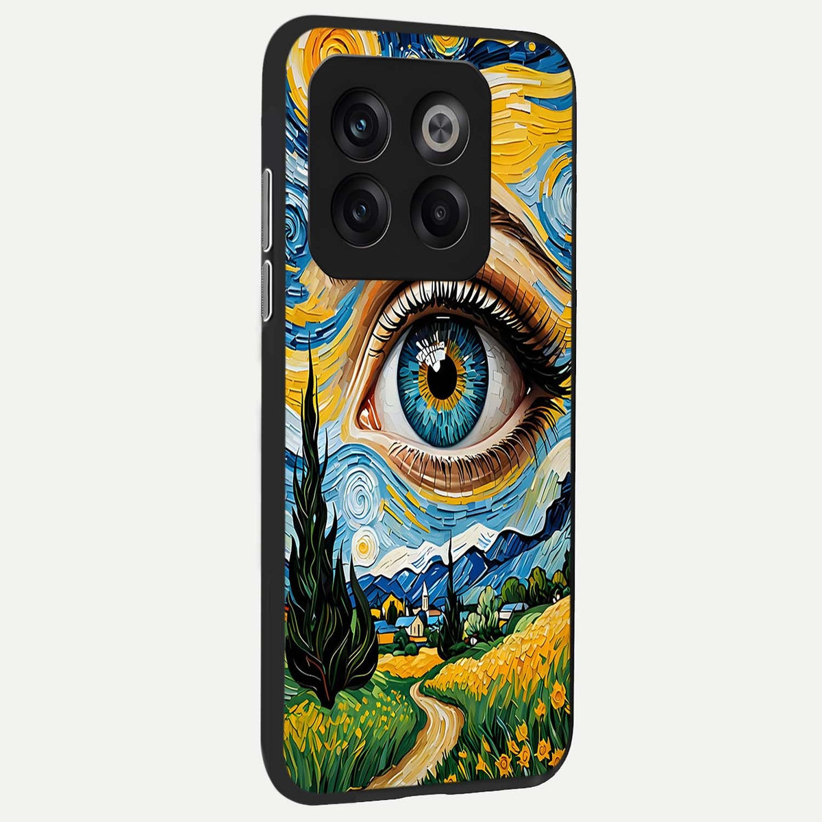  Van Gogh Eye back cover For OnePlus 10T slim fit glass case with vibrant aesthetic design