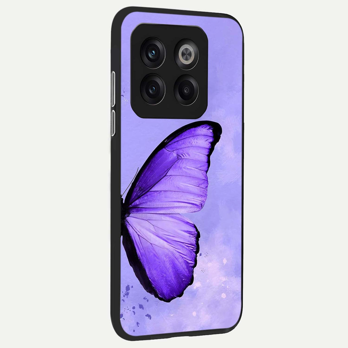  Violet Dream Wing back cover For OnePlus 10T slim fit glass case with vibrant aesthetic design