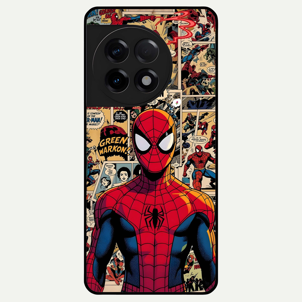  Aesthetic Spider Glass Case For OnePlus 11R back cover – full design glossy printed glass finish