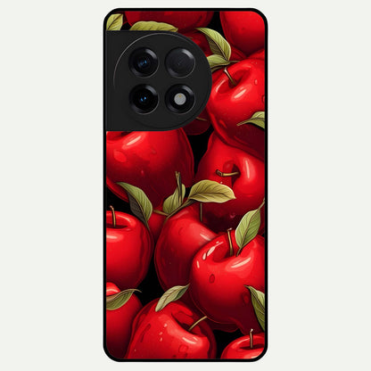  Apple Pattern Glass Case For OnePlus 11R back cover – full design glossy printed glass finish