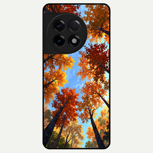  Autumn Sky Rise Glass Case For OnePlus 11R back cover – full design glossy printed glass finish