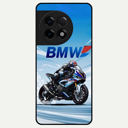  BMW Power Drift Glass Case For OnePlus 11R back cover – full design glossy printed glass finish