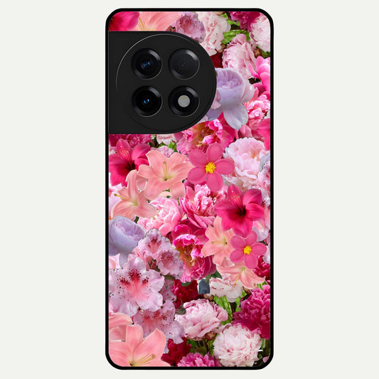  Bloom Crush Fantasy Glass Case For OnePlus 11R back cover – full design glossy printed glass finish