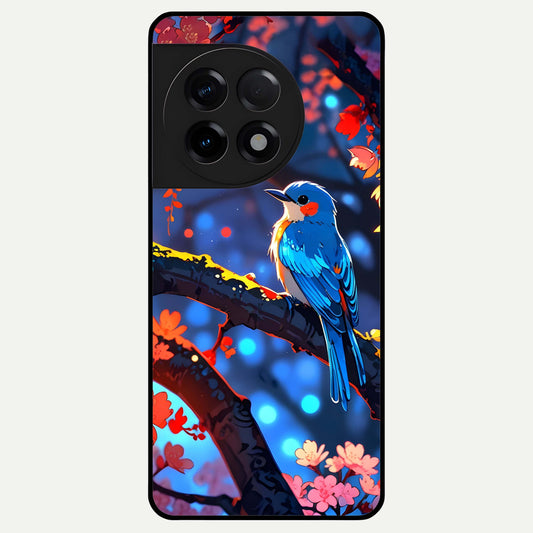  Blooming Water Drift Glass Case For OnePlus 11R back cover – full design glossy printed glass finish